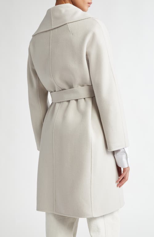 Shop Max Mara Messi Virgin Wool Belted Coat In Pearl Grey