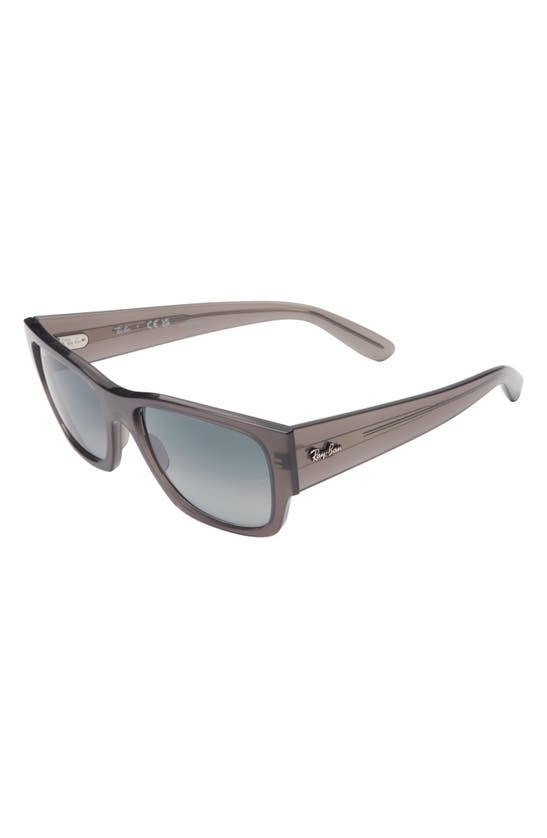 Ray Ban Carlos 56mm Polarized Rectangular Sunglasses In Grey Flash