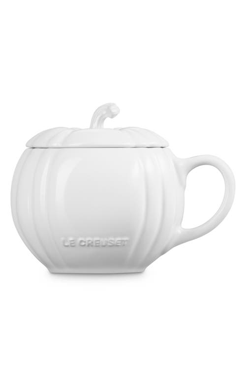 Le Creuset Pumpkin Mug With Lid With $5 Credit In White