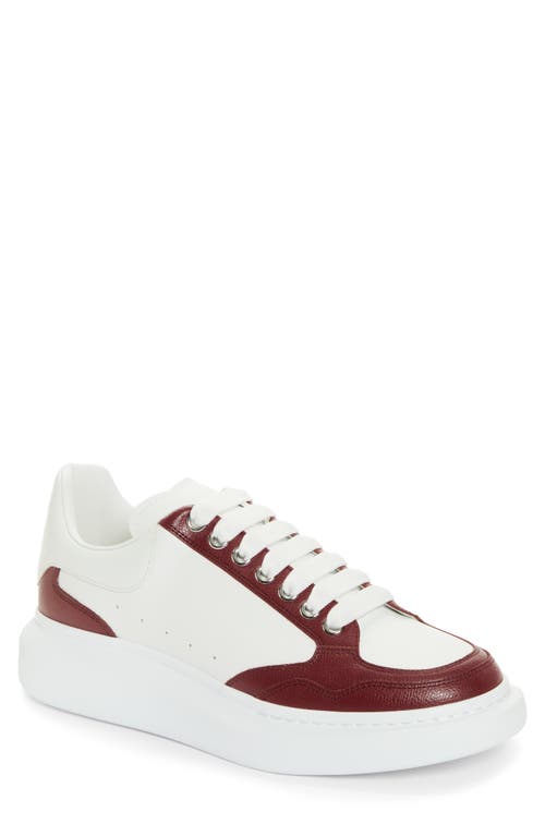 Alexander Mcqueen Oversize Retro Colorblock Sneaker In Burgundy/white
