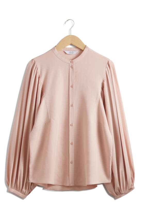 Shop & Other Stories Balloon Sleeve Button-up Shirt In Light Pink