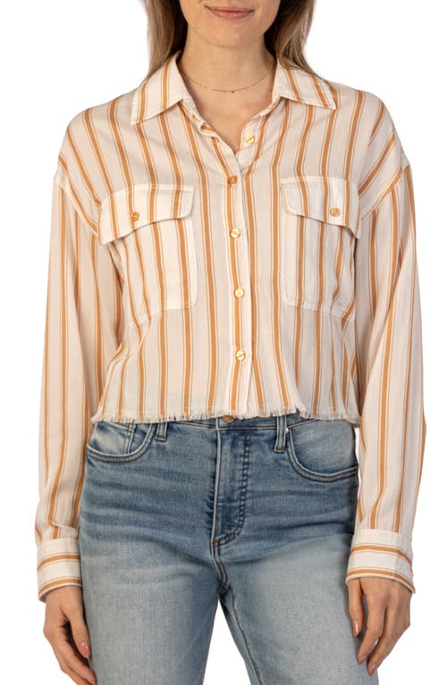 Kut From The Kloth Colette Button-up Shirt In White/gold