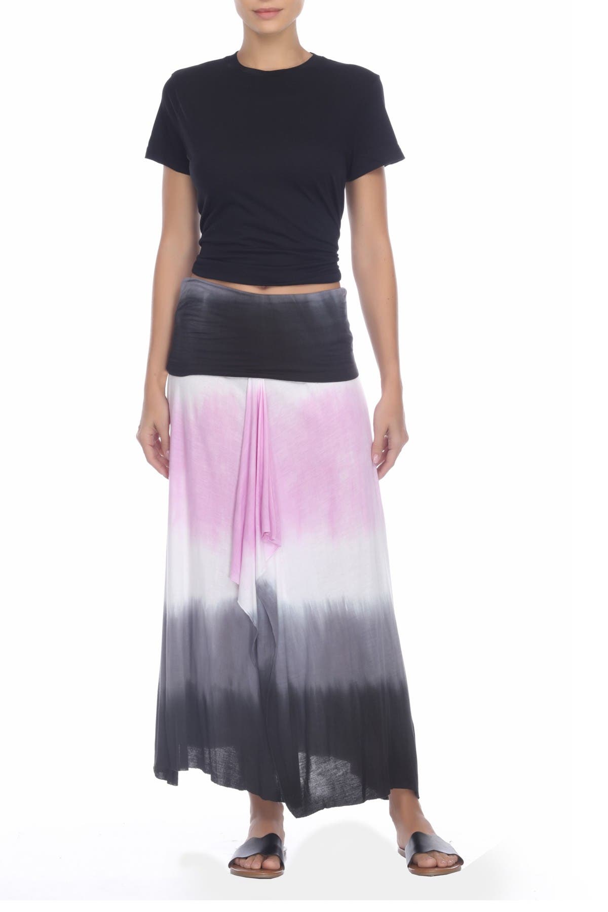 ombre maxi skirt outfit