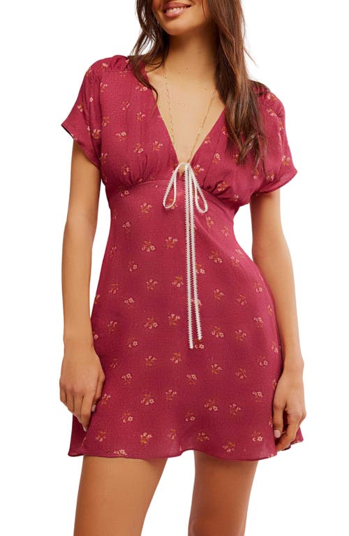 Shop Free People Everyone's Favorite Minidress In Earth Red Combo