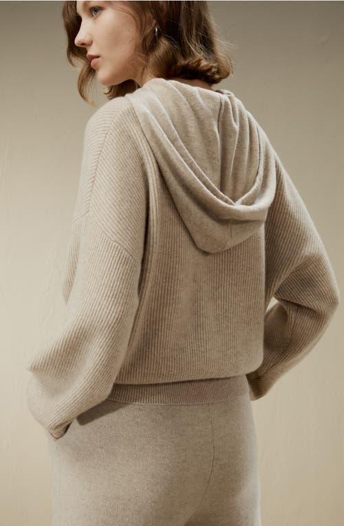 Shop Lilysilk Eshe 2-in-1 Cashmere Detachable Hoodie In Beige