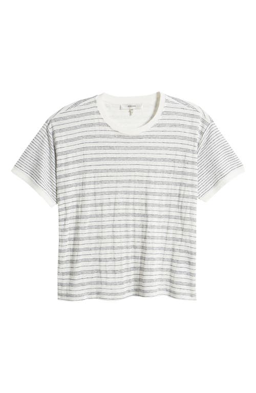FRAME FRAME STRIPE ORGANIC LINEN CREWNECK T-SHIRT