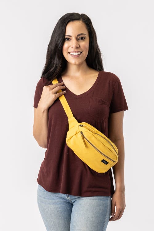 Shop Terra Thread Organic Cotton Sling Belt Bag In Mustard Yellow