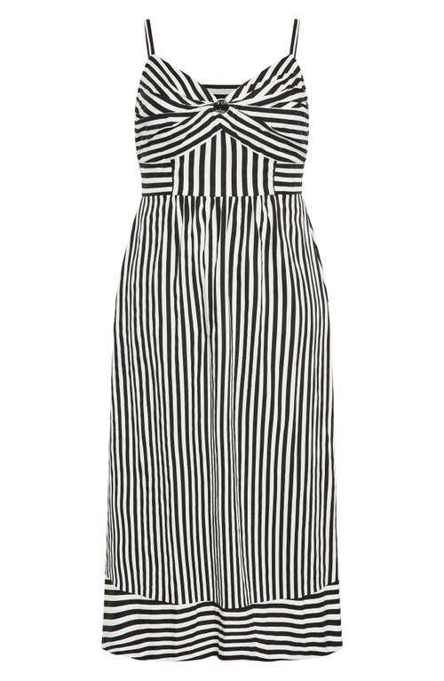 Shop City Chic Zaya Stripe Sleeveless Midi Dress In Black Stripe