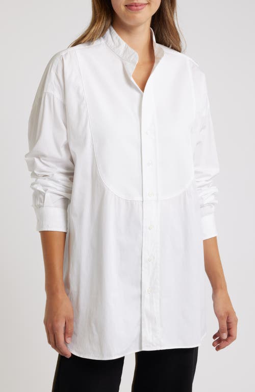 Frank & Eileen Victoria Tuxedo Poplin Button-Up Shirt in White Tuxedo 