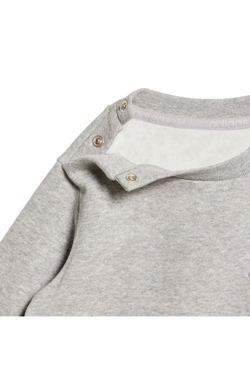 Adidas Originals Adidas Trefoil Essentials Crewneck Sweatshirt & Joggers Set In Medium Grey Heather