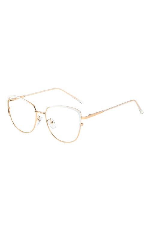 Sierra 53mm Cat Eye Optical Glasses in White/Clear