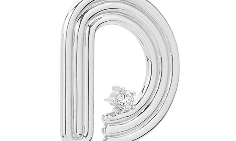 Adina Reyter Groovy Letter Charm Pendant In Silver - D