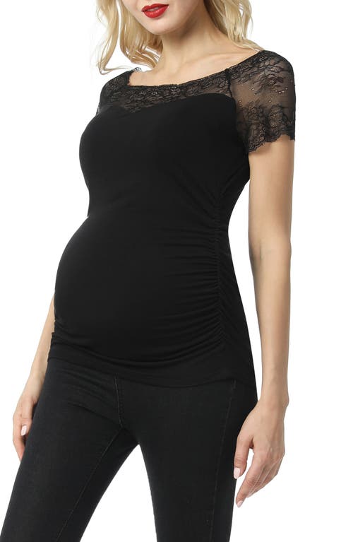 Valerie Lace Maternity Top in Black