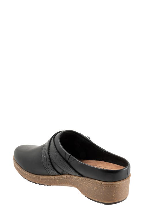 Softwalk ® Asmara Platform Mule In Black Embossed