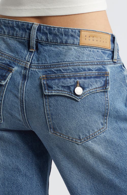 Pacsun Raw Edge Wide Leg Jeans In Asher Dark Wash