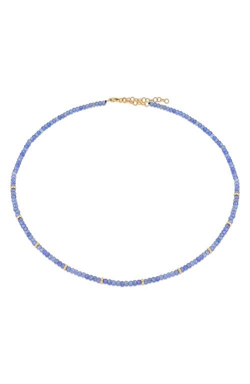 EF Collection Birthstone Beaded Necklace in Yellow Gold /Tanzanite at Nordstrom