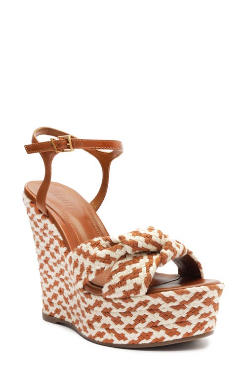 Schutz Cass Platform Wedge Sandal Light Avela-Cru/Camel at Nordstrom,