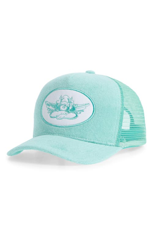 Boys Lie Lover Terry Trucker Hat In Light/pastel Green
