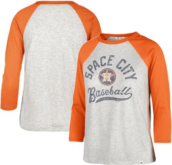 47 Women's '47 Gray Houston Astros City Connect Retro Daze Ava Raglan  3/4-Sleeve T-Shirt