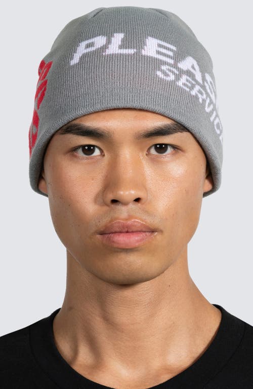 Shop Pleasures Service Skully Beanie In Grey