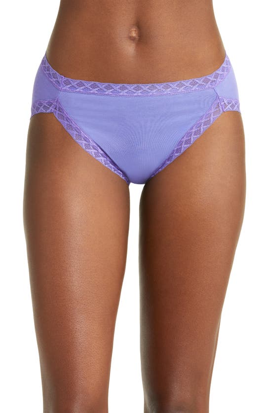 Natori Bliss Cotton French Cut Briefs In Blue Lavnd