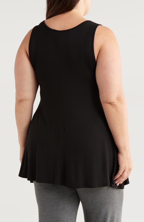 Shop 24seven Comfort Apparel Jersey Tunic Tank In Black