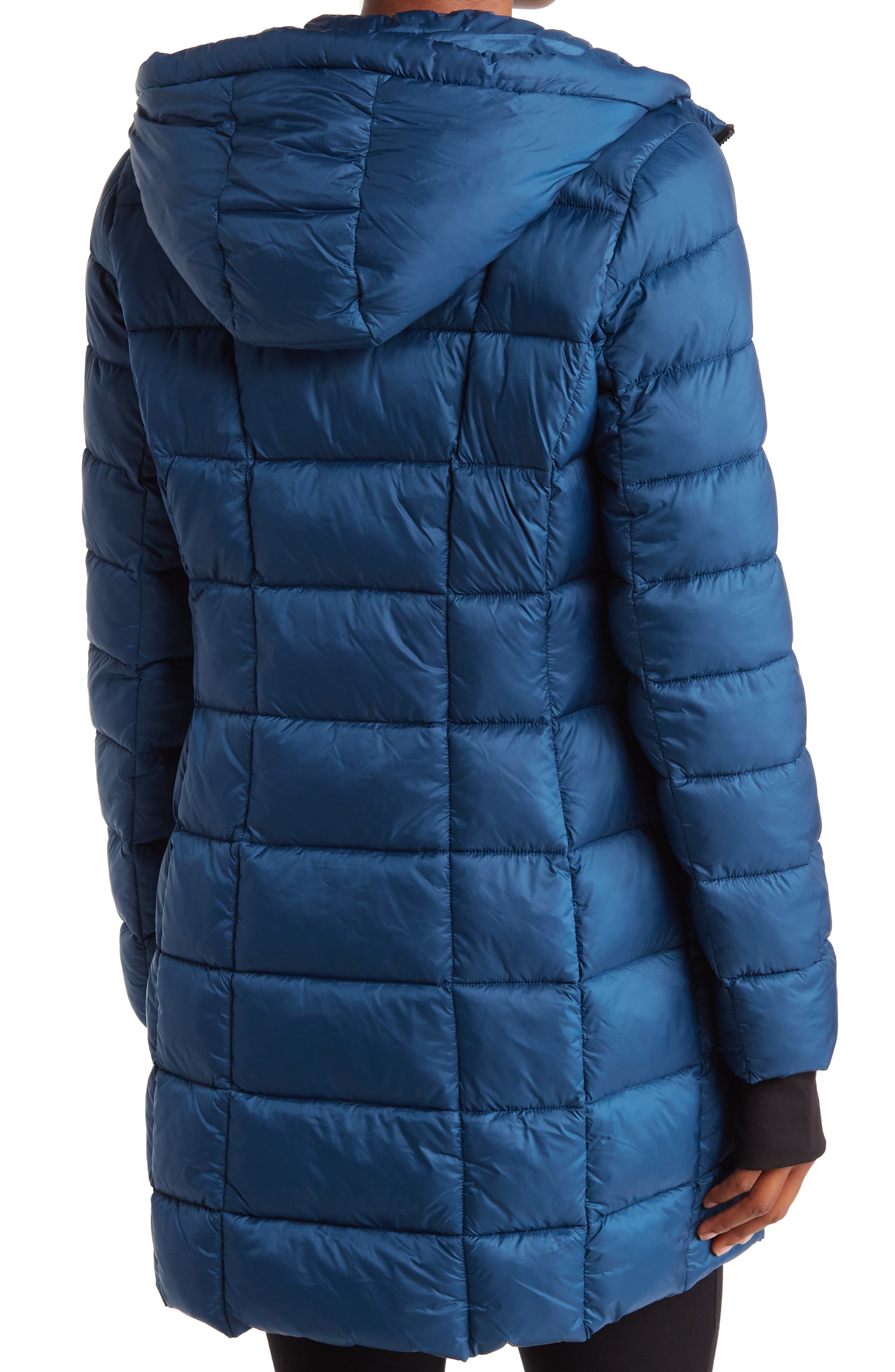 quilted 3 4 length coat