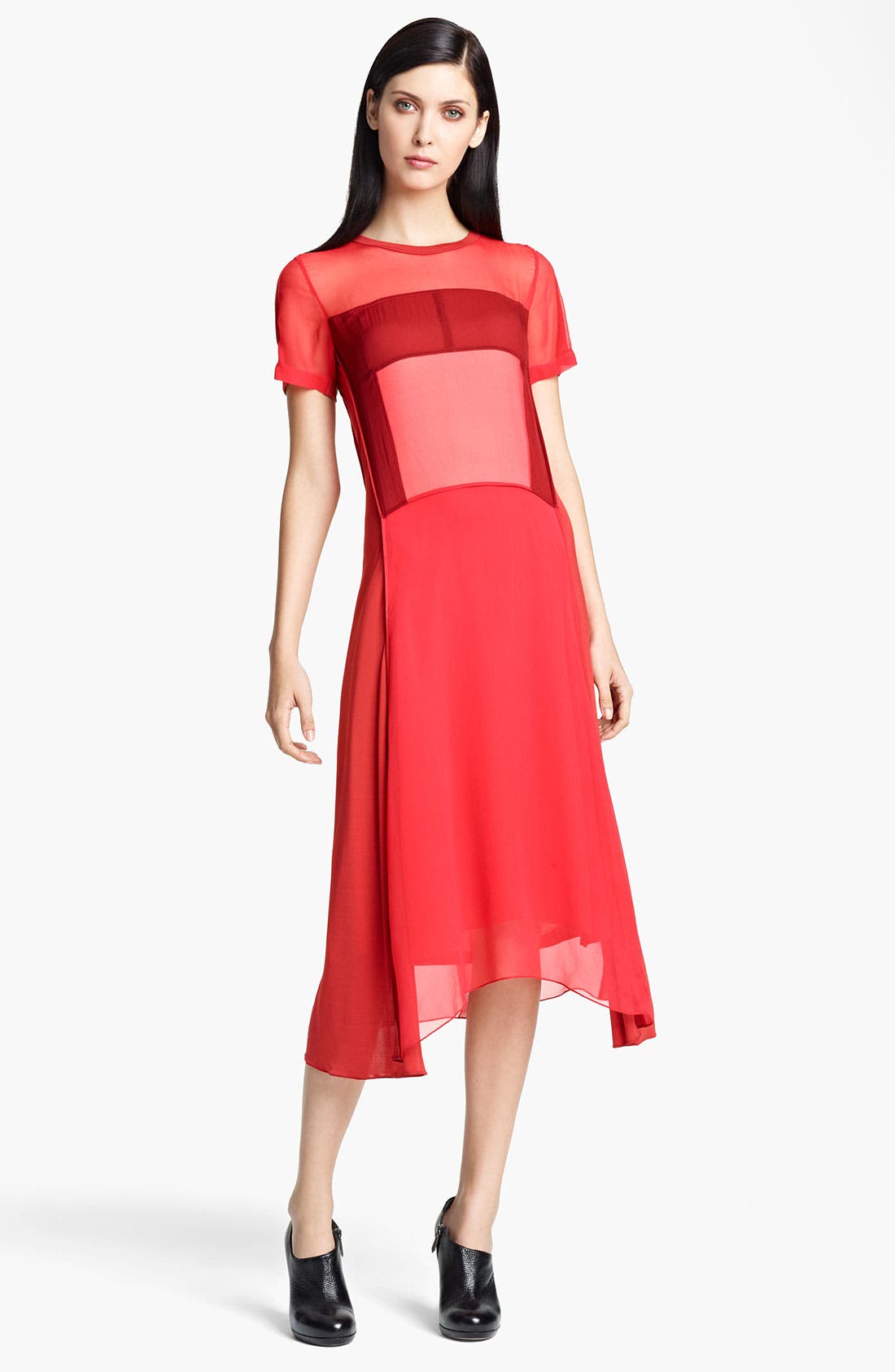 Reed Krakoff Crêpe de Chine & Jersey Dress Nordstrom