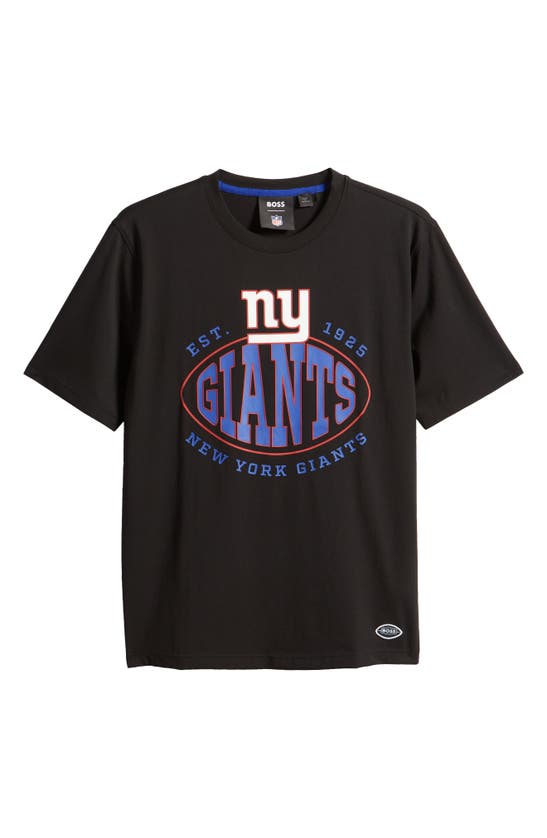 Hugo Boss Boss X Nfl Stretch Cotton Graphic T-shirt In New York Giants Black