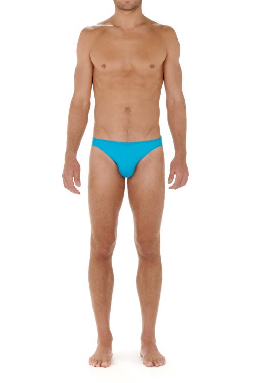 Hom Men's Sea Life Swim Micro Briefs In Turquoise