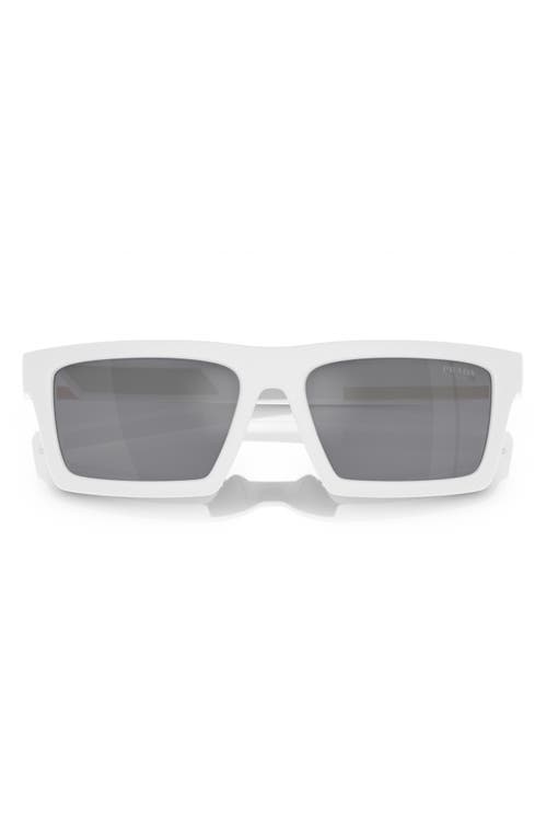 58mm Square Sunglasses in White/Black