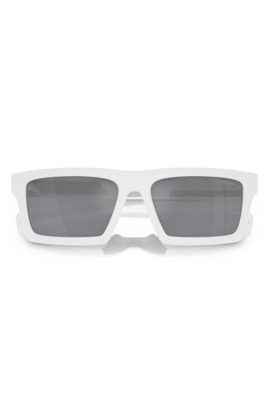 Prada 58mm Square Sunglasses In White/ Black