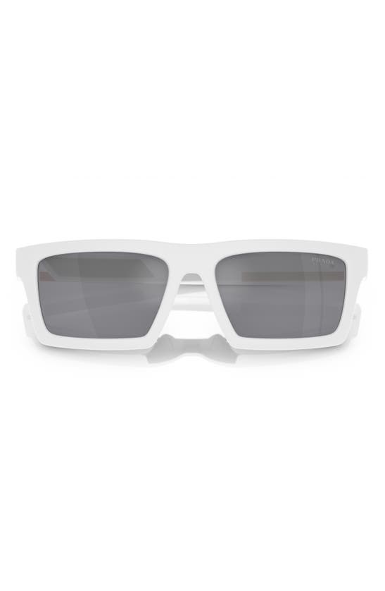 Prada 58mm Square Sunglasses In White/ Black