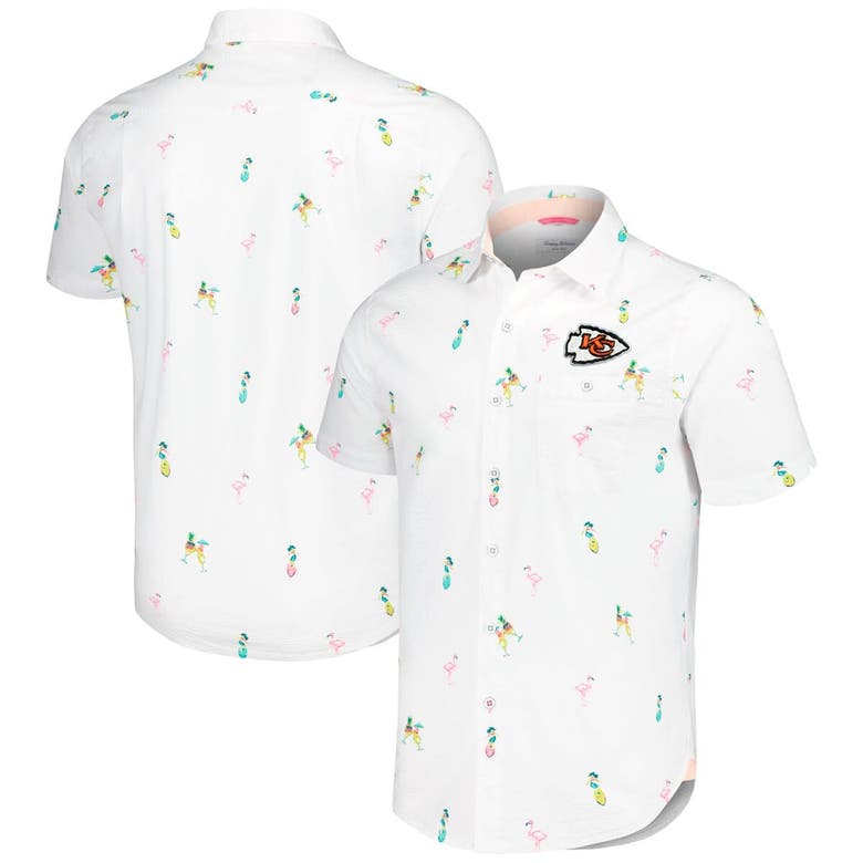 Shop Tommy Bahama White Kansas City Chiefs Nova Wave Flocktail Button-up Shirt