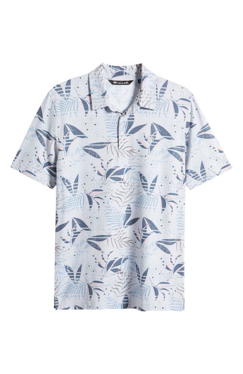 Travismathew Rip Current Floral Piqué Polo In Heather Light Grey