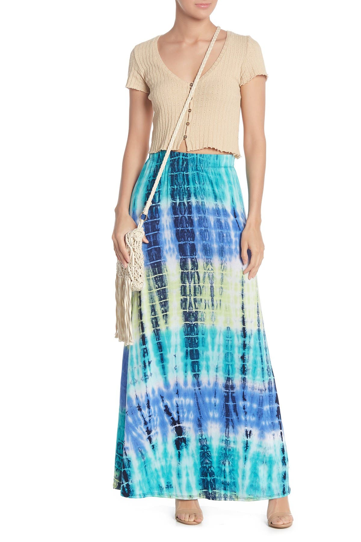 tie n dye maxi skirt