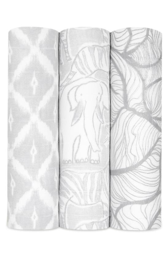 Aden + Anais Assorted 3-pack Silky Soft Swaddling Cloths In Culture Club