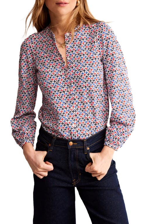 Marina Floral Print Long Sleeve Shirt in Multi Trellis Bud
