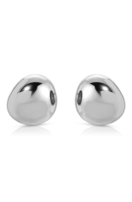 Shop Ettika Polished Pebble Drop Earrings In Rhodium