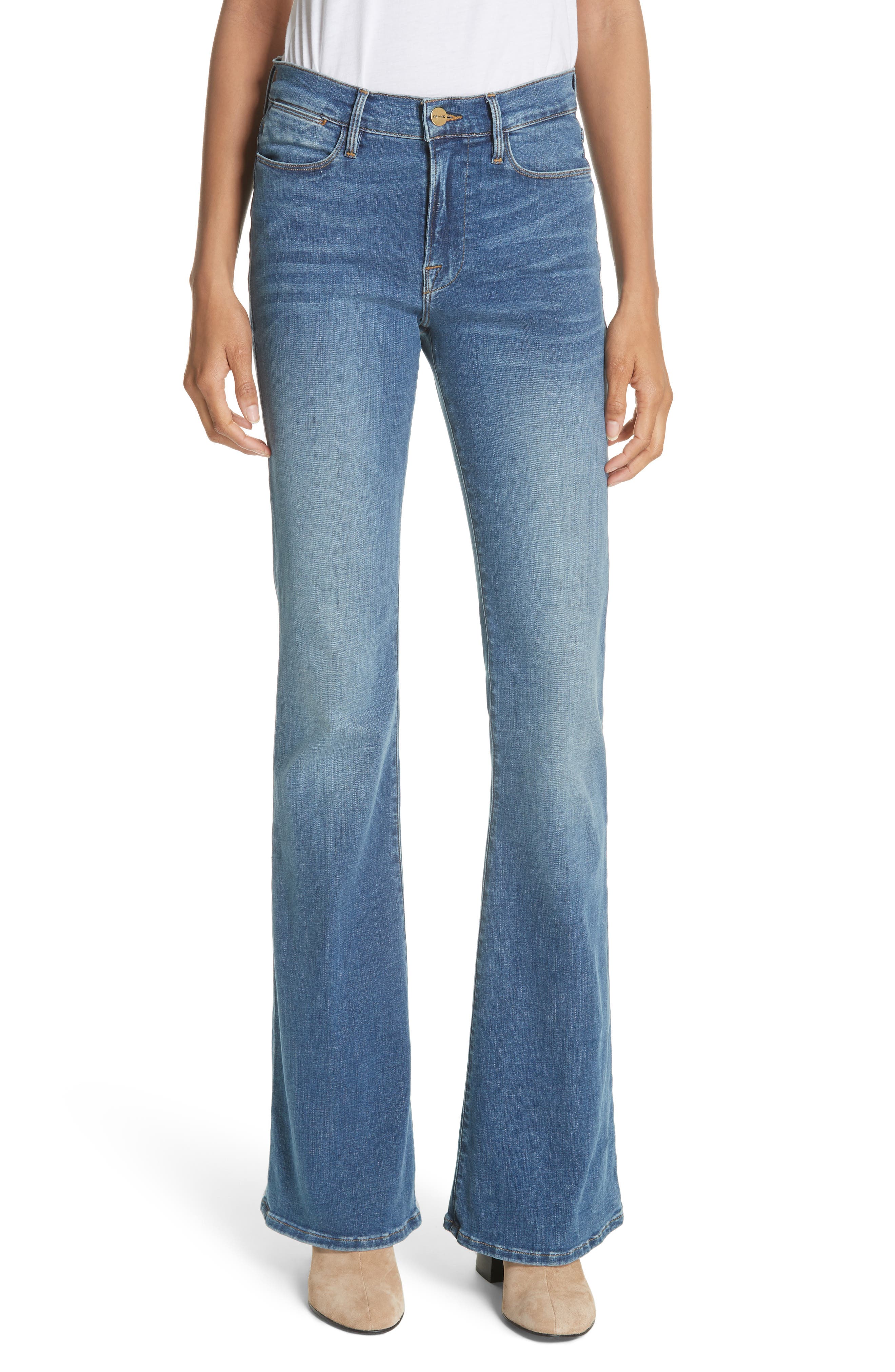 frame le high waist flare jeans