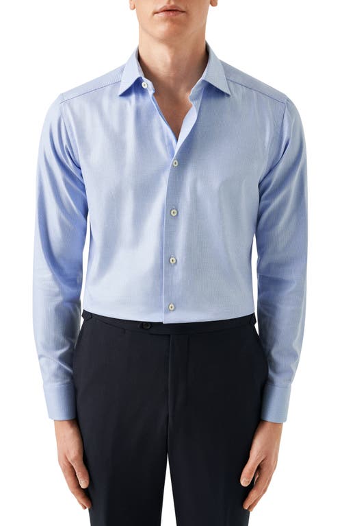 Contemporary Fit Textured Organic Cotton Dress Shirt in Lt/Pastel Blue