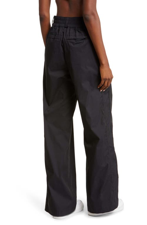 Shop Nike Cutout High Waist Wide Leg Trousers In Black/black/anthracite