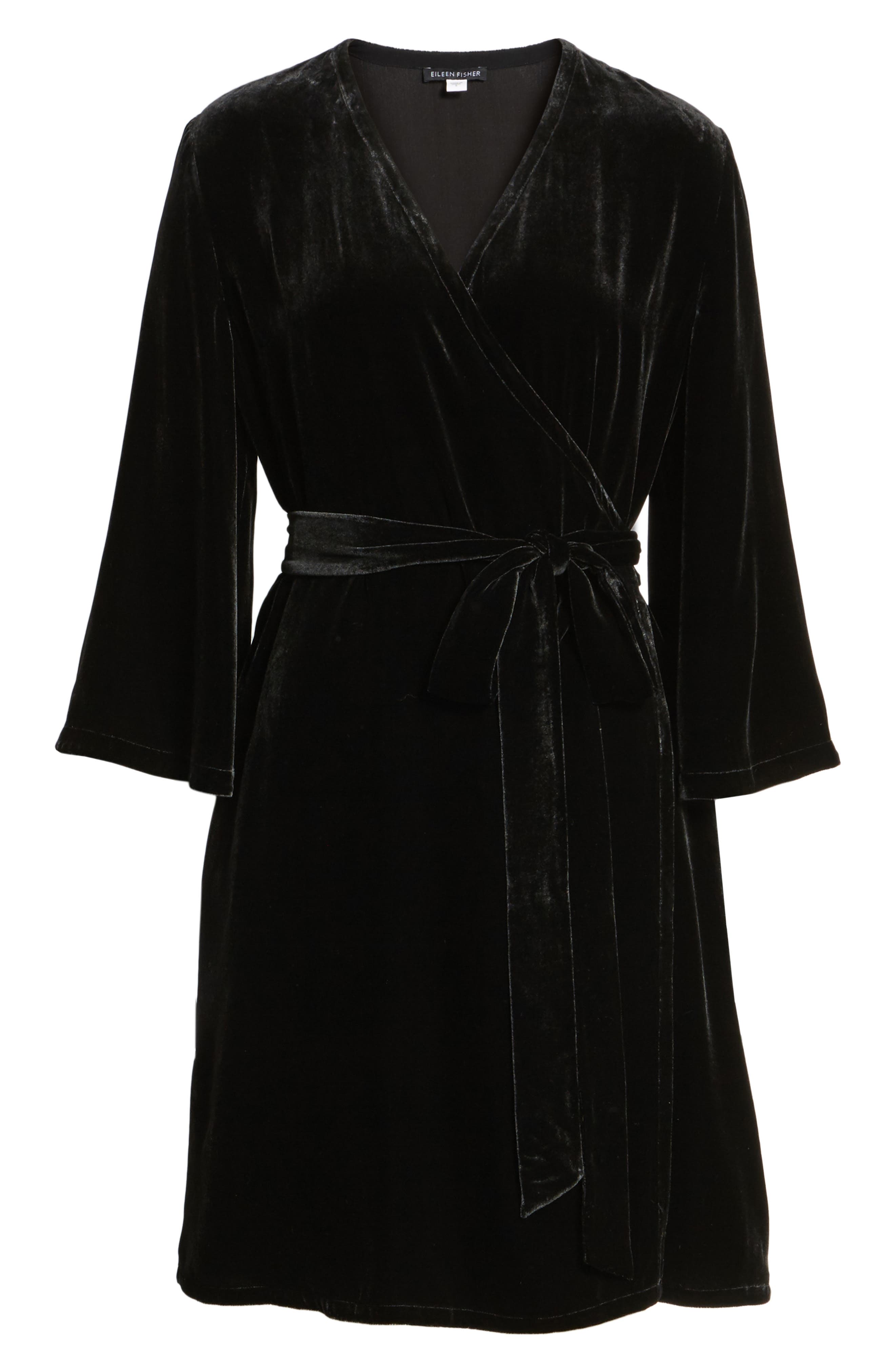 eileen fisher velvet wrap dress