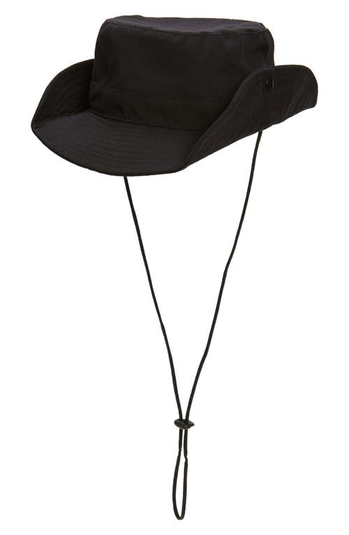 Washed Cotton Bucket Hat in Black