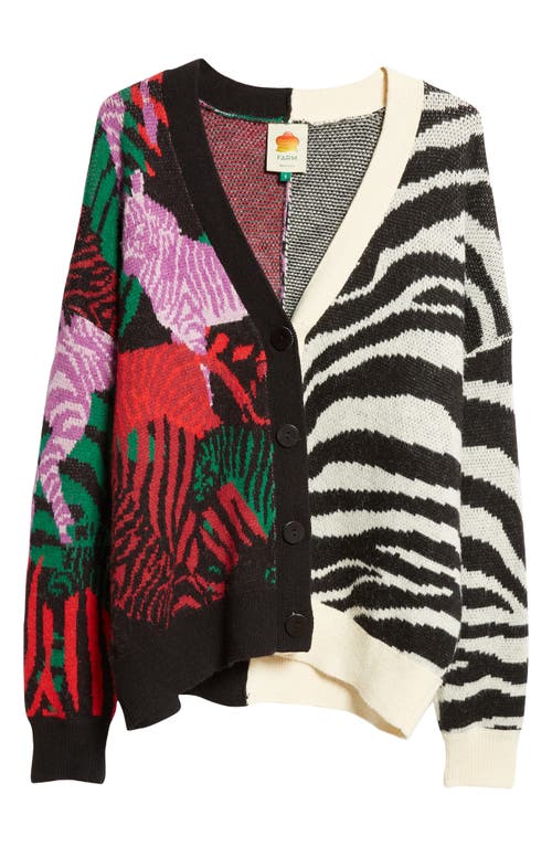 Shop Farm Rio Mix Print Cardigan In Mixed Zebra Prints