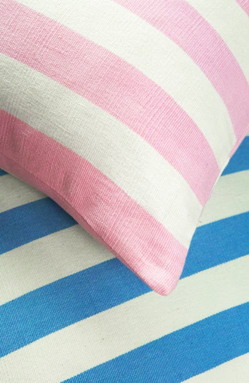 Shop Archive New York Cabana Stripe Handwoven Cotton Throw Pillow In Pink