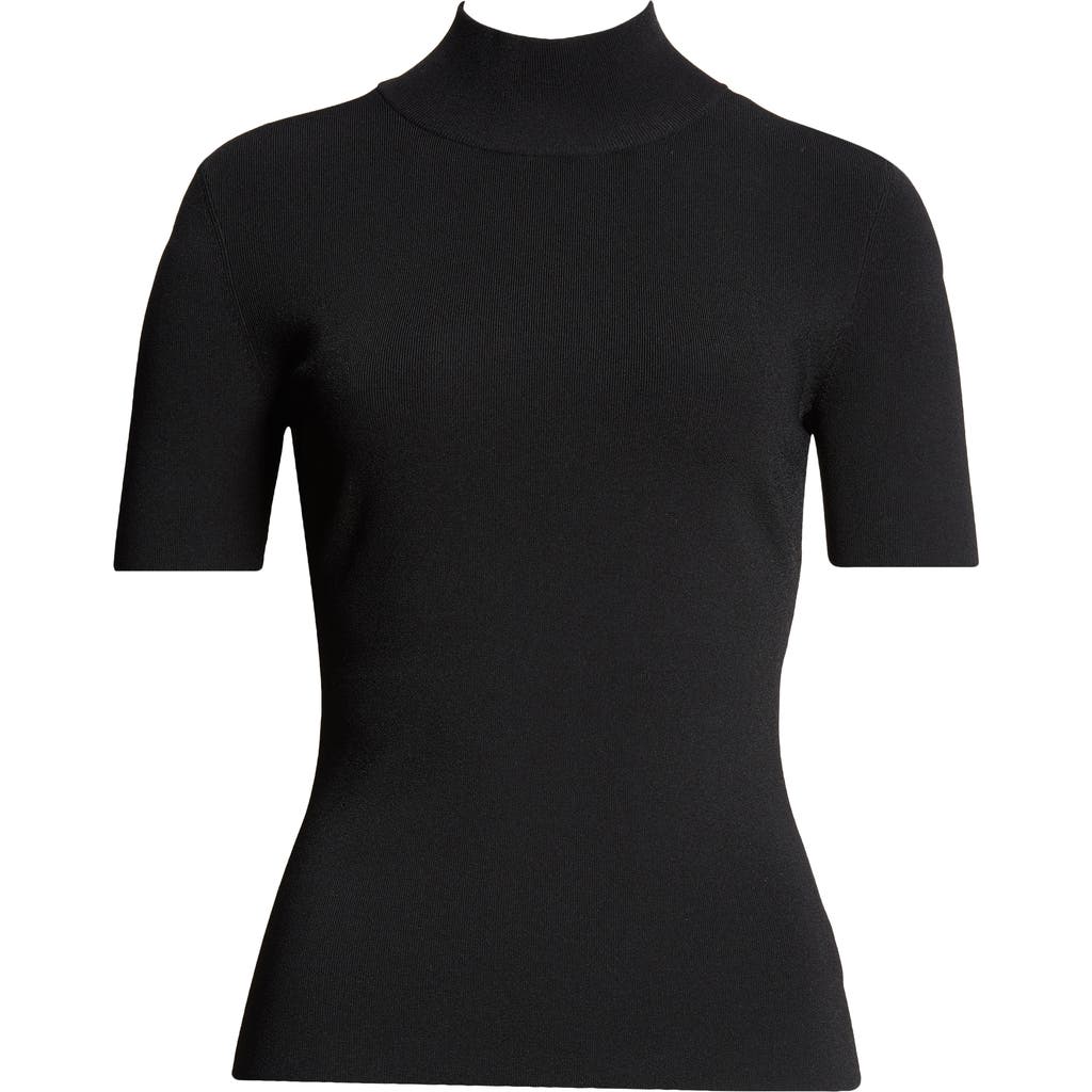 Akris Punto Back Zip Mock Neck Sweater In Black