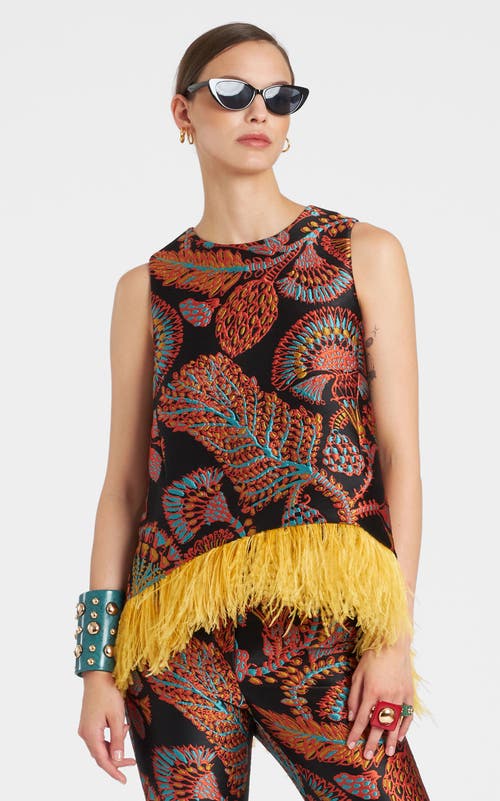 La Doublej La Scala Top In Jacquard Sicomore Black