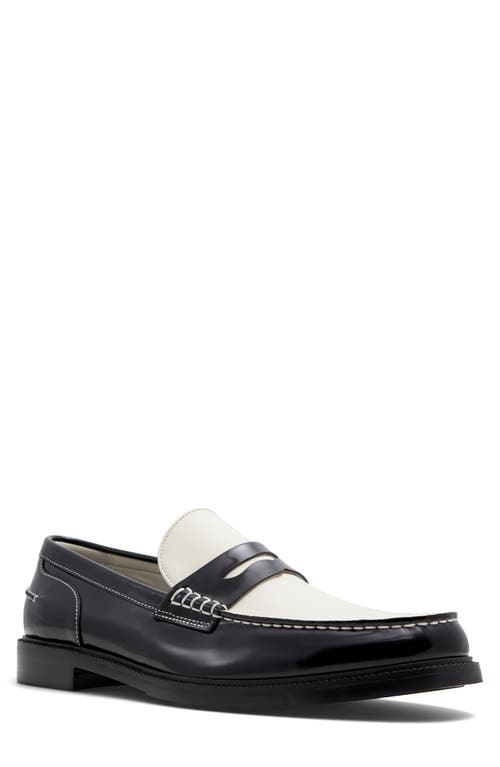 ALDO Kieran Penny Loafer in Black/White 