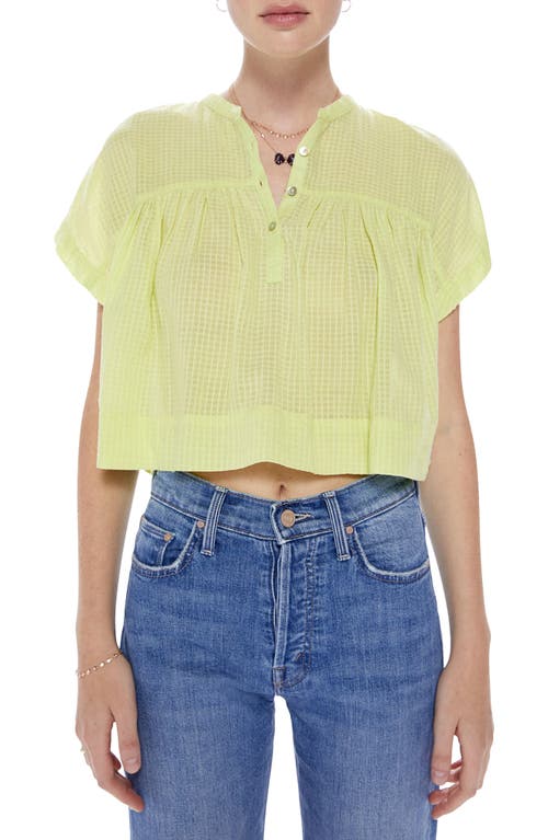 MOTHER The Pop Your Top Crop Trapeze Cotton Blouse in Street Lights at Nordstrom, Size Small
